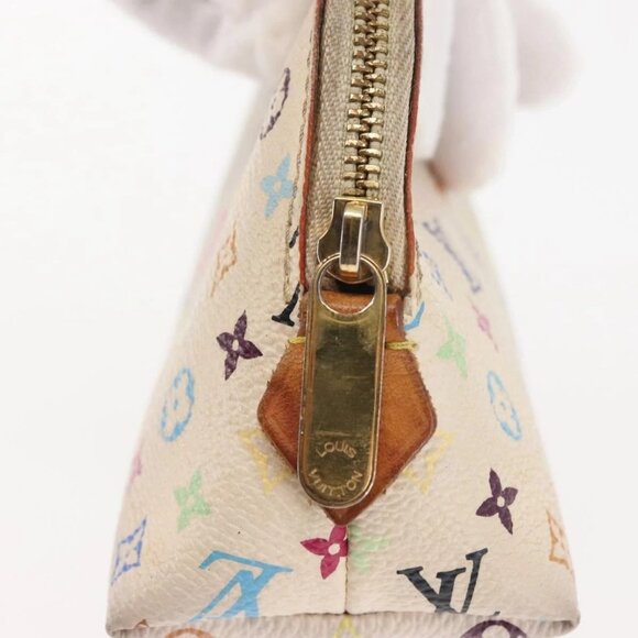 LOUIS VUITTON Multicolor Pochette Cosmetic PM Pouch White M47354 LV Auth 145783 - Picture 7 of 16